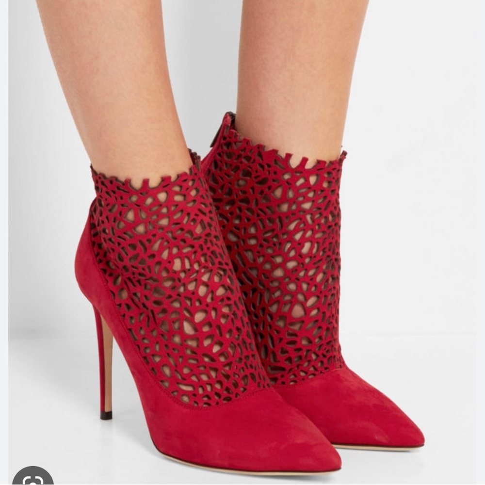 ❌SOLD❌JIMMY CHOO Maurice laser-cut suede boots